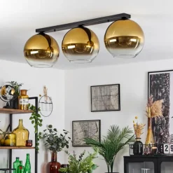 hofstein Plafonnier Verre 30 cm Koyoto Or, Clair, 3 lumières