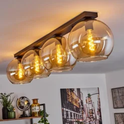 hofstein Plafonnier Verre 25 cm Koyoto Ambre, 4 lumières