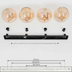 hofstein Plafonnier Verre 25 cm Koyoto Ambre, 4 lumières