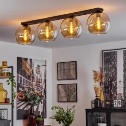 hofstein Plafonnier Verre 25 cm Koyoto Ambre, 4 lumières