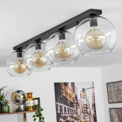 hofstein Plafonnier Verre 25 cm Koyoto Clair, 4 lumières