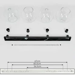 hofstein Plafonnier Verre 25 cm Koyoto Clair, 4 lumières
