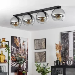 Suspension Verre Fumé-hofstein Plafonnier Verre 25 cm Koyoto Clair, Fumé, 4 lumières