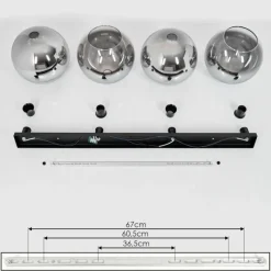 Suspension Verre Fumé-hofstein Plafonnier Verre 25 cm Koyoto Clair, Fumé, 4 lumières