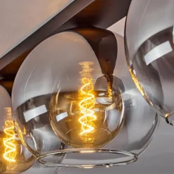 Suspension Verre Fumé-hofstein Plafonnier Verre 25 cm Koyoto Clair, Fumé, 4 lumières