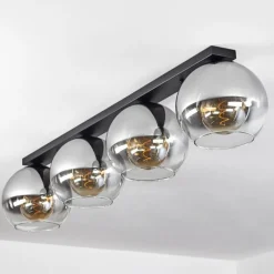 Suspension Verre Fumé-hofstein Plafonnier Verre 25 cm Koyoto Clair, Fumé, 4 lumières