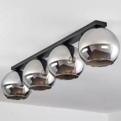 Suspension Verre Fumé-hofstein Plafonnier Verre 25 cm Koyoto Chrome, Fumé, 4 lumières