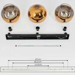 hofstein Plafonnier Verre 25 cm Koyoto Or, Clair, 3 lumières