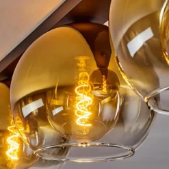 hofstein Plafonnier Verre 25 cm Koyoto Or, Clair, 3 lumières