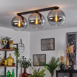 Suspension Verre Fumé-hofstein Plafonnier Verre 30 cm Koyoto Clair, Fumé, 3 lumières