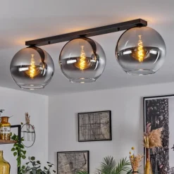 Suspension Verre Fumé-hofstein Plafonnier Verre 30 cm Koyoto Clair, Fumé, 3 lumières