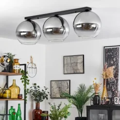 Suspension Verre Fumé-hofstein Plafonnier Verre 30 cm Koyoto Clair, Fumé, 3 lumières