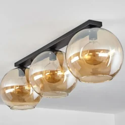 hofstein Plafonnier Verre 30 cm Koyoto Ambre, 3 lumières