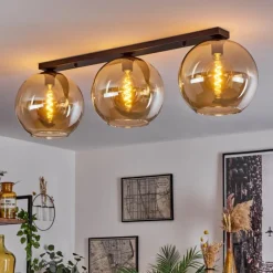 hofstein Plafonnier Verre 30 cm Koyoto Ambre, 3 lumières