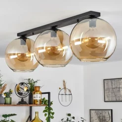 hofstein Plafonnier Verre 30 cm Koyoto Ambre, 3 lumières