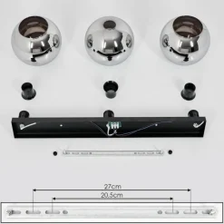 Suspension Verre Fumé-hofstein Plafonnier Verre 20 cm Koyoto Chrome, Fumé, 3 lumières