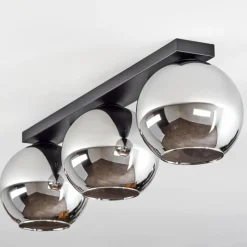 Suspension Verre Fumé-hofstein Plafonnier Verre 20 cm Koyoto Chrome, Fumé, 3 lumières