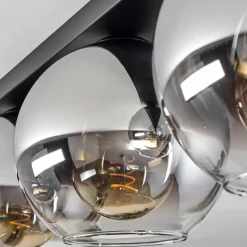 Suspension Verre Fumé-hofstein Plafonnier Verre 20 cm Koyoto Chrome, Clair, Fumé, 3 lumières