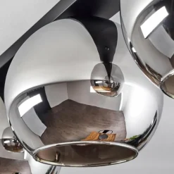 Suspension Verre Fumé-hofstein Plafonnier Verre 25 cm Koyoto Chrome, Fumé, 3 lumières