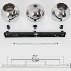 Suspension Verre Fumé-hofstein Plafonnier Verre 25 cm Koyoto Chrome, Fumé, 3 lumières