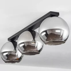 Suspension Verre Fumé-hofstein Plafonnier Verre 25 cm Koyoto Chrome, Fumé, 3 lumières