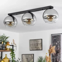 Suspension Verre Fumé-hofstein Plafonnier Verre 25 cm Koyoto Clair, Fumé, 3 lumières