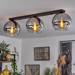 Suspension Verre Fumé-hofstein Plafonnier Verre 25 cm Koyoto Clair, Fumé, 3 lumières