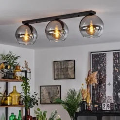 Suspension Verre Fumé-hofstein Plafonnier Verre 25 cm Koyoto Clair, Fumé, 3 lumières