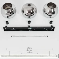 Suspension Verre Fumé-hofstein Plafonnier Verre 30 cm Koyoto Chrome, Fumé, 3 lumières