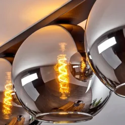 Suspension Verre Fumé-hofstein Plafonnier Verre 30 cm Koyoto Chrome, Fumé, 3 lumières