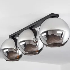 Suspension Verre Fumé-hofstein Plafonnier Verre 30 cm Koyoto Chrome, Fumé, 3 lumières