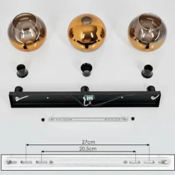 hofstein Plafonnier Verre 20 cm Koyoto Or, Clair, 3 lumières