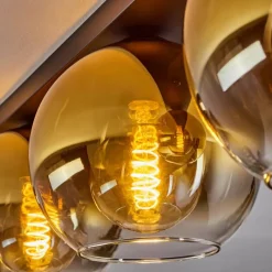 hofstein Plafonnier Verre 20 cm Koyoto Or, Clair, 3 lumières