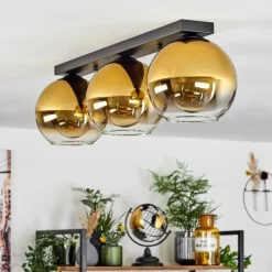 hofstein Plafonnier Verre 20 cm Koyoto Or, Clair, 3 lumières