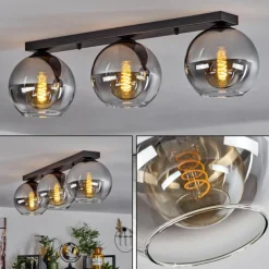 Suspension Verre Fumé-hofstein Plafonnier Verre 20 cm Koyoto Clair, Fumé, 3 lumières