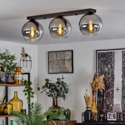 Suspension Verre Fumé-hofstein Plafonnier Verre 20 cm Koyoto Clair, Fumé, 3 lumières