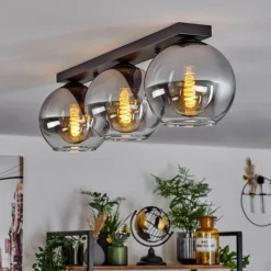 Suspension Verre Fumé-hofstein Plafonnier Verre 20 cm Koyoto Clair, Fumé, 3 lumières