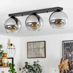 Suspension Verre Fumé-hofstein Plafonnier Verre 20 cm Koyoto Clair, Fumé, 3 lumières