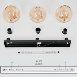hofstein Plafonnier Verre 20 cm Koyoto Ambre, 3 lumières