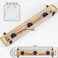 Luminaires Scandinaves-hofstein Plafonnier Verre 15cm Montgomery Écru, Noir, 3 lumières