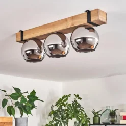 Luminaires Scandinaves-hofstein Plafonnier Verre 15cm Montgomery Noir, 3 lumières