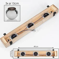 Luminaires Scandinaves-hofstein Plafonnier Verre 15cm Montgomery Noir, 3 lumières