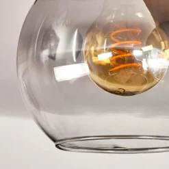 Suspension Verre Fumé-hofstein Plafonnier Verre 15cm Montgomery Noir, 3 lumières