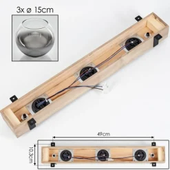 Suspension Verre Fumé-hofstein Plafonnier Verre 15cm Montgomery Noir, 3 lumières