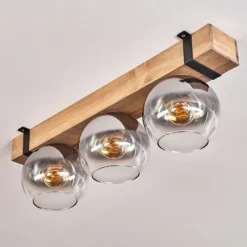 Suspension Verre Fumé-hofstein Plafonnier Verre 15cm Montgomery Noir, 3 lumières