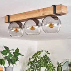 Suspension Verre Fumé-hofstein Plafonnier Verre 15cm Montgomery Noir, 3 lumières