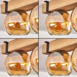 Lampes Vintages & Rétros-hofstein Plafonnier Verre 15cm Montgomery Noir, 3 lumières