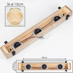 Lampes Vintages & Rétros-hofstein Plafonnier Verre 15cm Montgomery Noir, 3 lumières