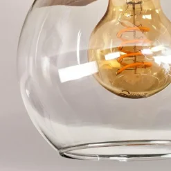 Luminaires Scandinaves-hofstein Plafonnier Verre 15cm Montgomery Écru, Noir, 4 lumières