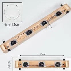 Luminaires Scandinaves-hofstein Plafonnier Verre 15cm Montgomery Écru, Noir, 4 lumières